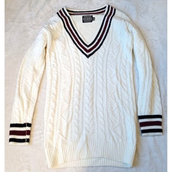 Sweater Dress Cable Knit White Multicolor sz Small Sexy Short - Picture 8 of 16